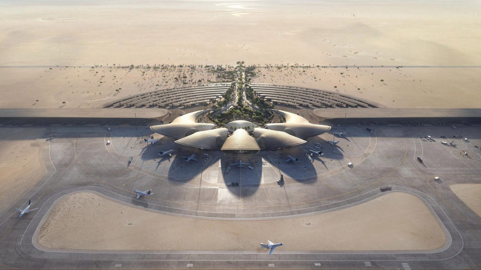 在沙特阿拉伯的萨勒曼国王国际机场的竞争中，Foster + Partners - Sheet赢得了比赛